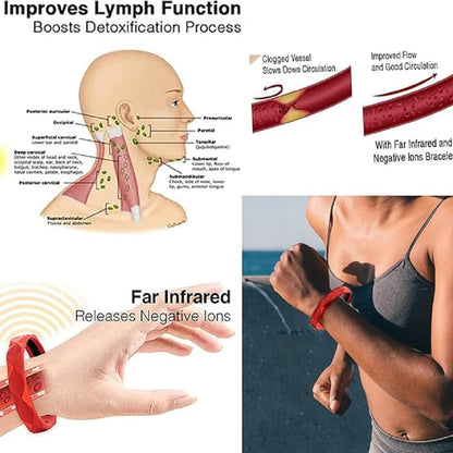 Silicone Anti-Static Negative Ion Wristband for Men & Women – Reusable Washable Balance Energy Sports Band (1 Pc, Red)