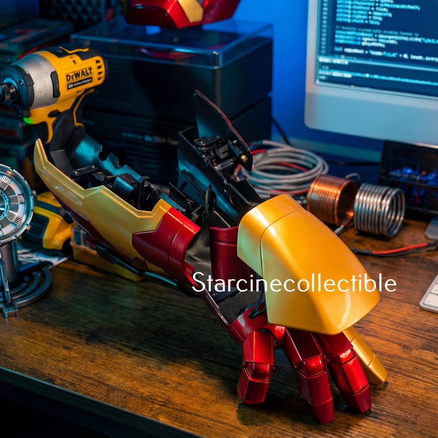 Cicret Bracelet LED voice-controlled arm with touch sensor cosplay costume accessory, showcasing its sleek design and functionality.